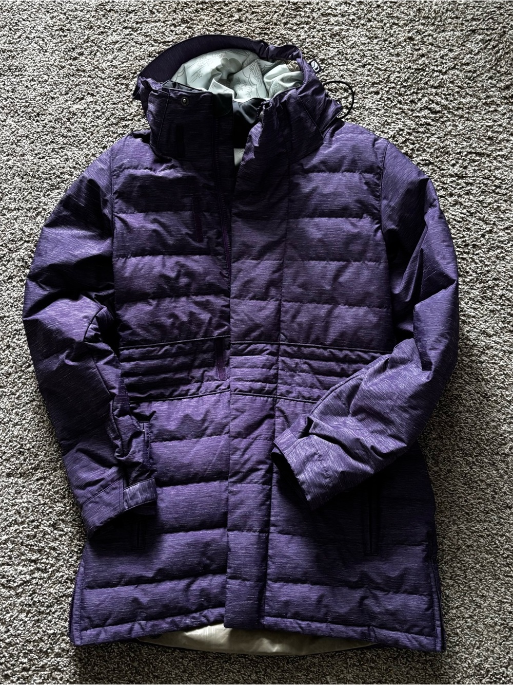 Bonfire women’s Quilted Hooded Coat in Deep Purple